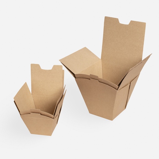 Potes/Caja para Wok Termica- Cartulina Kraft Natural